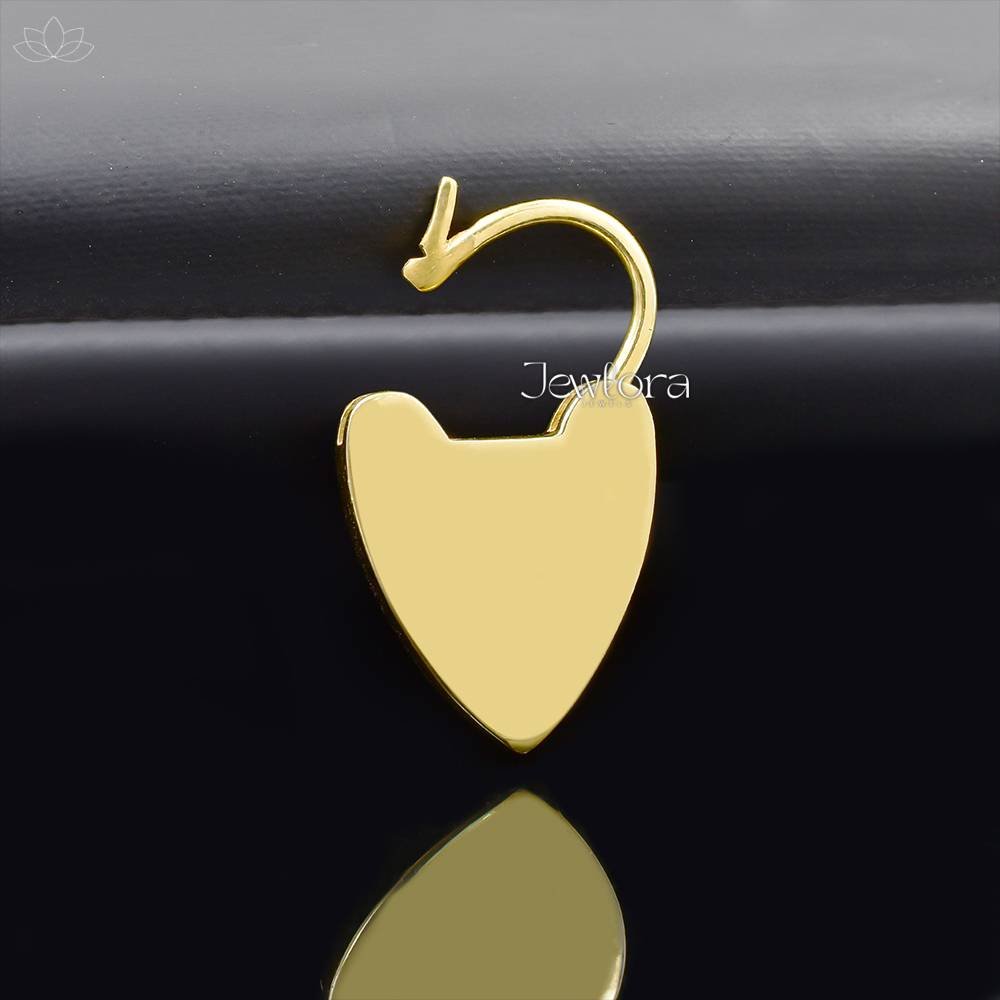 14K Yellow Gold Plated Topaz Evil Eye Heart Padlock Jewelry - Image 2