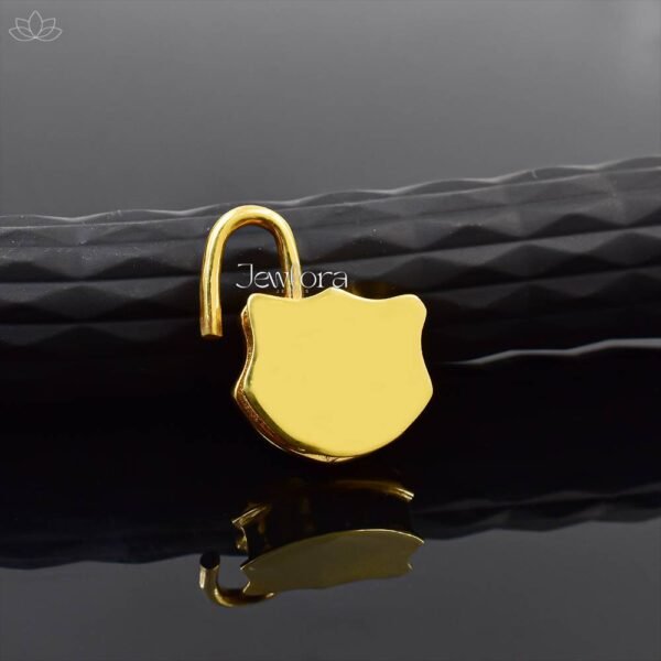 14K Yellow Gold Plated Multi Stone Spring Openable Padlock Jewelry - Image 3