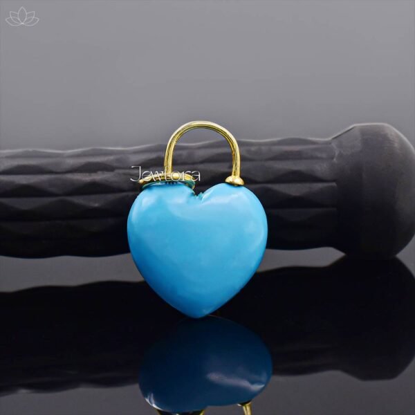 925 Silver Gold Plated Turquoise Heart Padlock Jewelry - Image 2