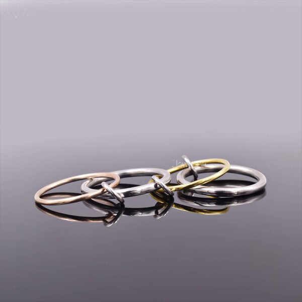 14K Yellow And Rose Gold Plated Silver 4 Set Band Ring Jewelry - Image 2