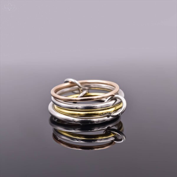 14K Yellow And Rose Gold Plated Silver 4 Set Band Ring Jewelry