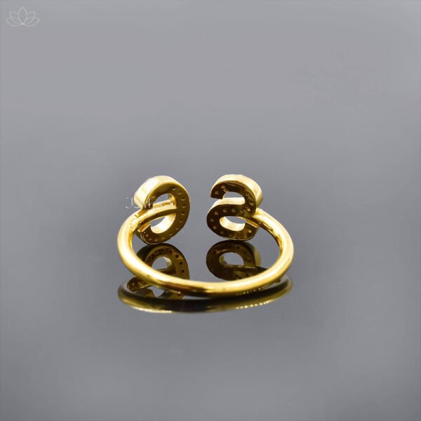 925 Silver Gold Plated Diamond Custom Letter Ring Jewelry - Image 2