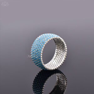 92.5 Silver Turquoise Cigar Band Ring Jewelry
