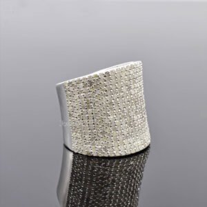 925 Silver Diamond Cigar Band Ring  jewelry