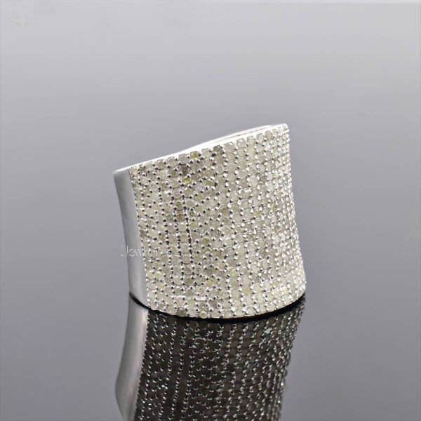 925 Silver Diamond Cigar Band Ring  jewelry
