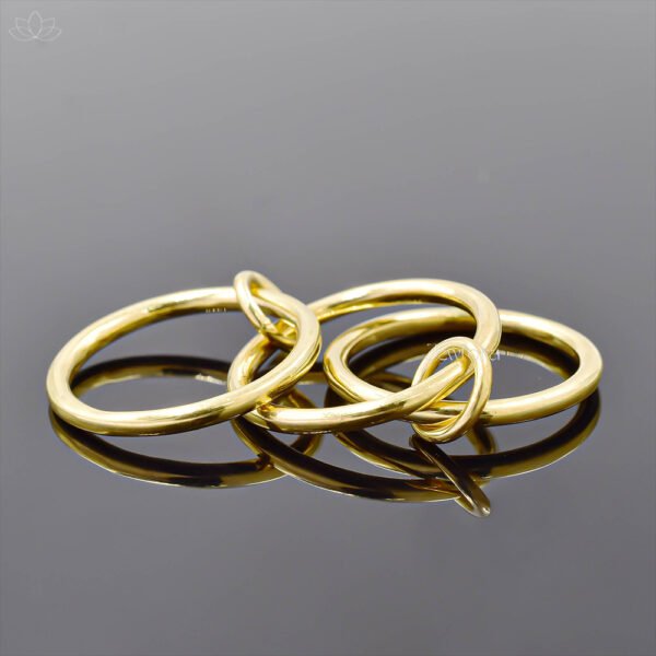 14K Yellow Gold 3 Set Multi Connector Band Ring Jewelry - Image 2