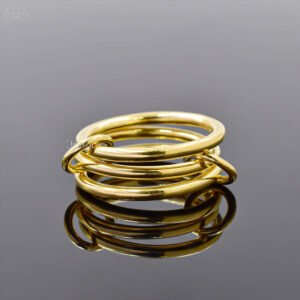 14K Yellow Gold 3 Set Multi Connector Band Ring Jewelry