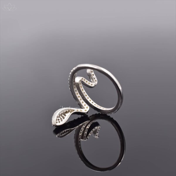 92.5 Silver Diamond Snake Band Ring Jewelry - Image 2