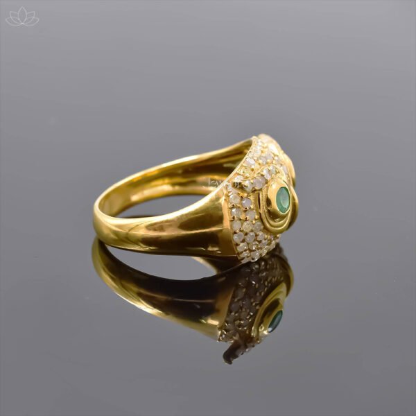 14K Yellow Gold Plated Owl Ring Jewelry - Image 3