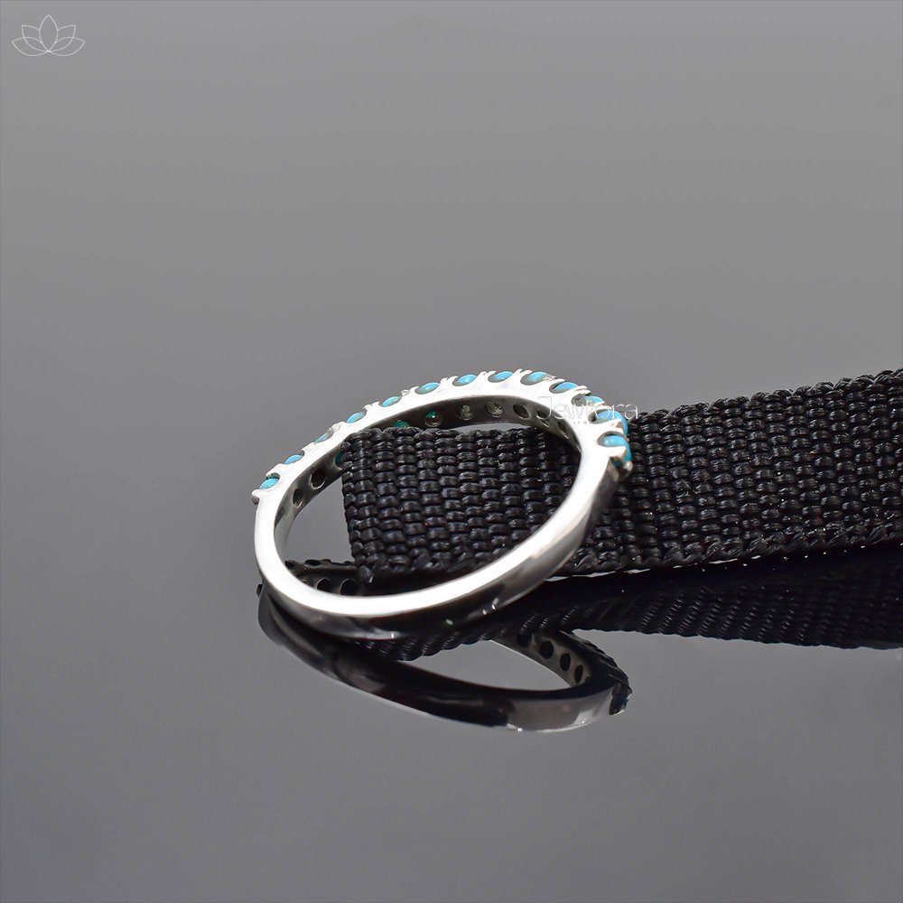 92.5 Silver Turquoise Band Ring Jewelry - Image 2