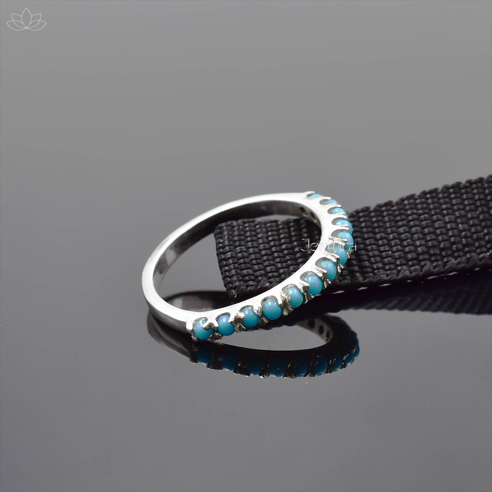 92.5 Silver Turquoise Band Ring Jewelry - Image 3