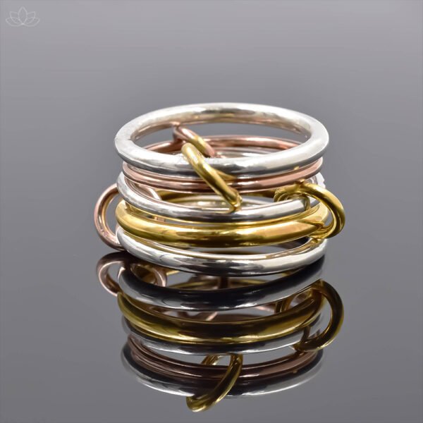 "92.5 Silver Multi-Link Connector 5 Set Band Ring Jewelry - Image 4