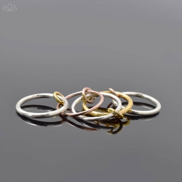"92.5 Silver Multi-Link Connector 5 Set Band Ring Jewelry - Image 2