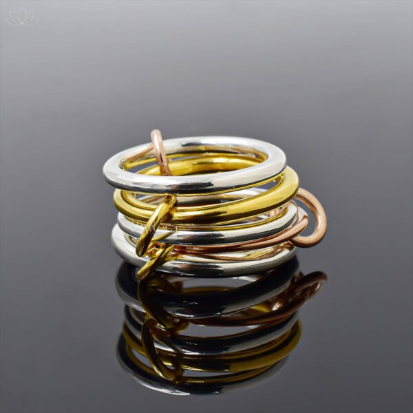 "92.5 Silver Multi-Link Connector 5 Set Band Ring Jewelry