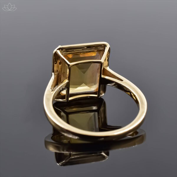 14K Yellow Gold Citrine Stone Band Ring Jewelry - Image 2