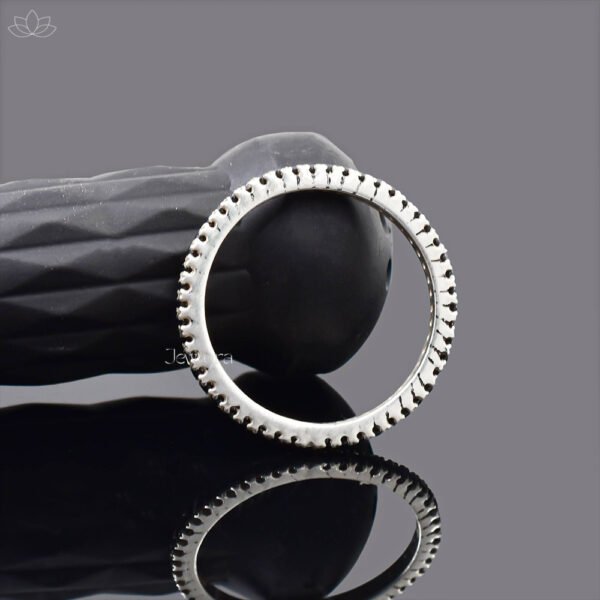 925 Silver Black Diamond Band Ring Jewelry - Image 3