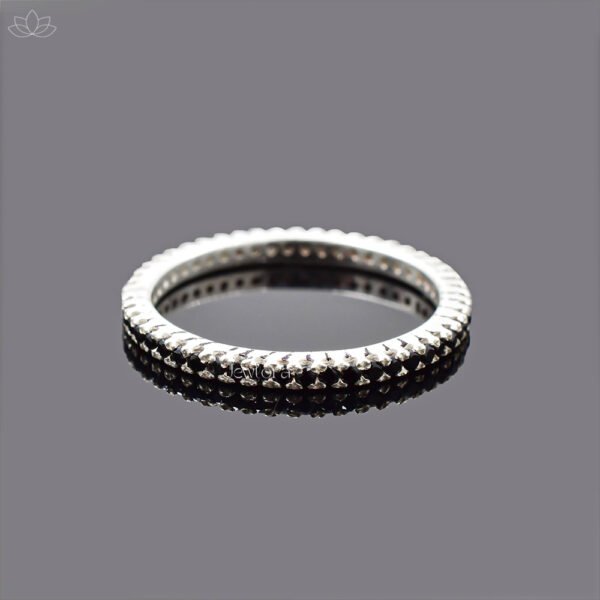925 Silver Black Diamond Band Ring Jewelry - Image 2