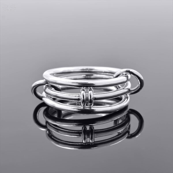 14K Yellow Gold & Silver Multi-Band 3 Set Ring Jewelry - Image 8