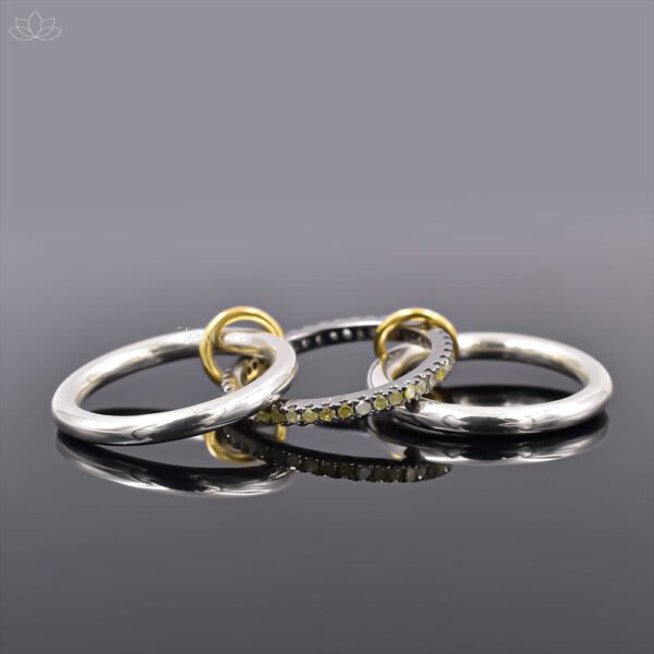 92.5 Silver Diamond 3 Set Band Ring Jewelry - Image 2