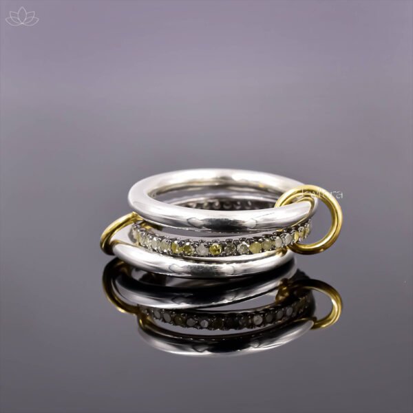 92.5 Silver Diamond 3 Set Band Ring Jewelry