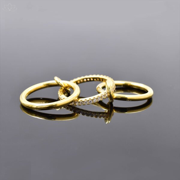 Yellow Gold Plated Moissanite 3 Set Ring Jewelry - Image 2