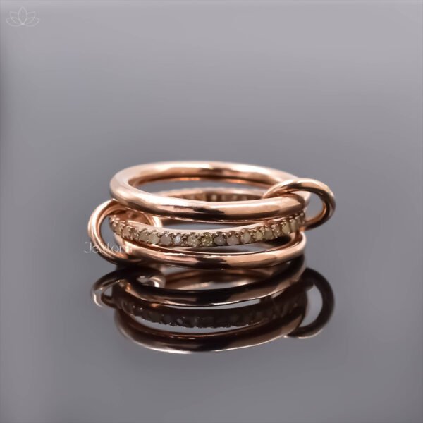 Yellow Gold Plated Moissanite 3 Set Ring Jewelry - Image 3