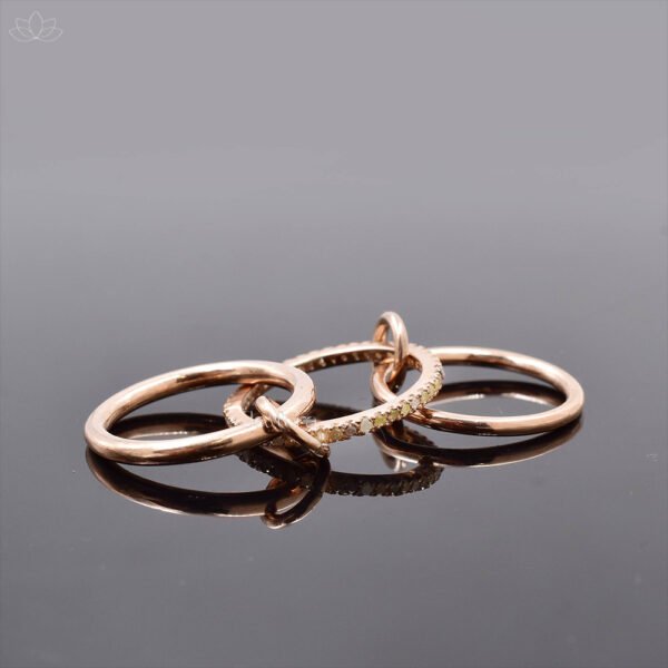 Yellow Gold Plated Moissanite 3 Set Ring Jewelry - Image 4