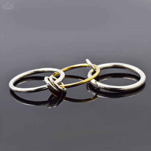 14K Yellow Gold Middle Band 3 Set Ring Jewelry - Image 2