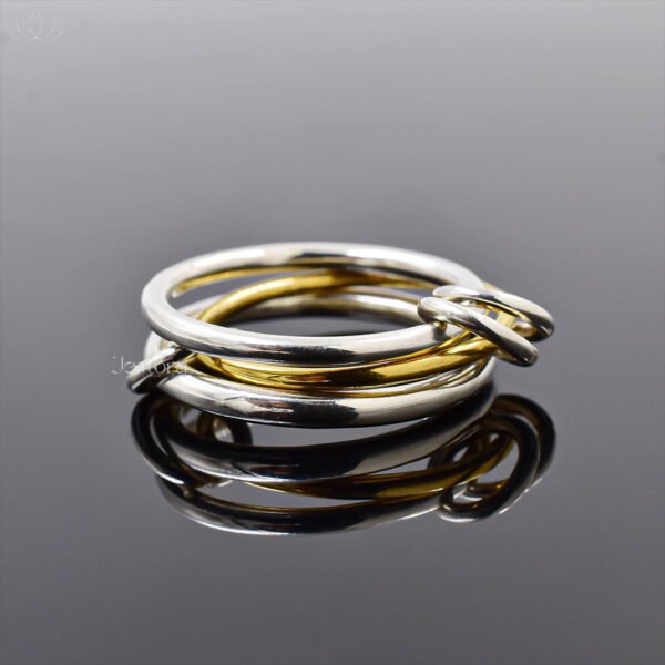14K Yellow Gold Middle Band 3 Set Ring Jewelry