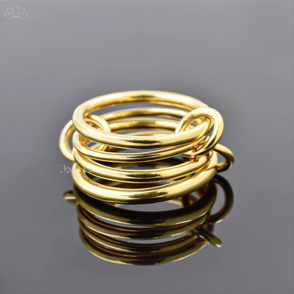 14K Yellow Gold Plain 4 Set Band Ring Jewelry