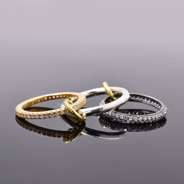New Designer Multi-Connector Diamond 3 Set Band Ring Jewelry - Image 4
