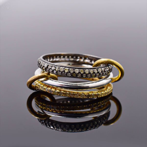 New Designer Multi-Connector Diamond 3 Set Band Ring Jewelry