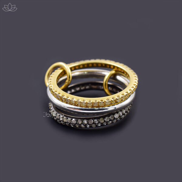New Designer Multi-Connector Diamond 3 Set Band Ring Jewelry - Image 6