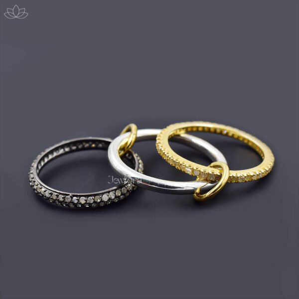 New Designer Multi-Connector Diamond 3 Set Band Ring Jewelry - Image 2