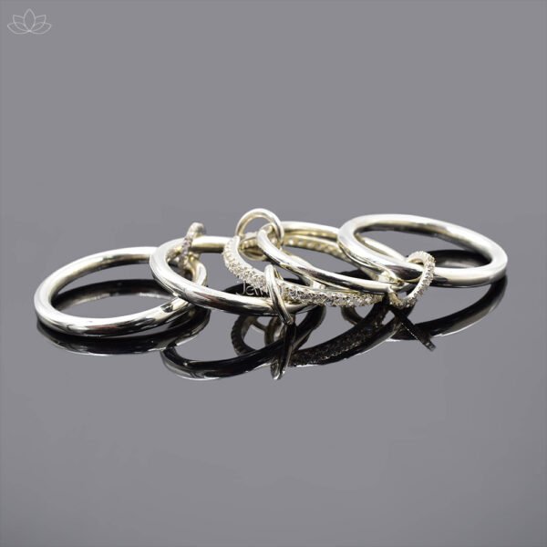 925 Silver Moissanite 5 Set Band Ring Jewelry - Image 2