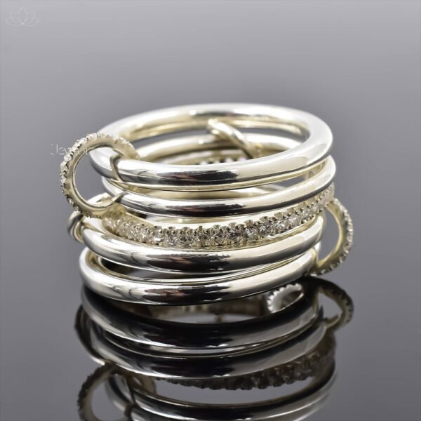 925 Silver Moissanite 5 Set Band Ring Jewelry - Image 3