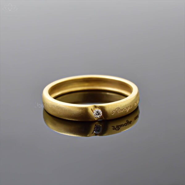 14K Yellow Gold Mate Finish Always and forever Double Cut Diamond Band Ring Jewelry - Image 2