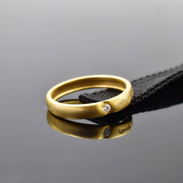 14K Yellow Gold Mate Finish Always and forever Double Cut Diamond Band Ring Jewelry - Image 3