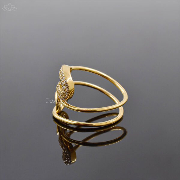 92.5 Silver Rose Plated White Cubic Zirconia Safety Pin Band Ring Jewelry - Image 7