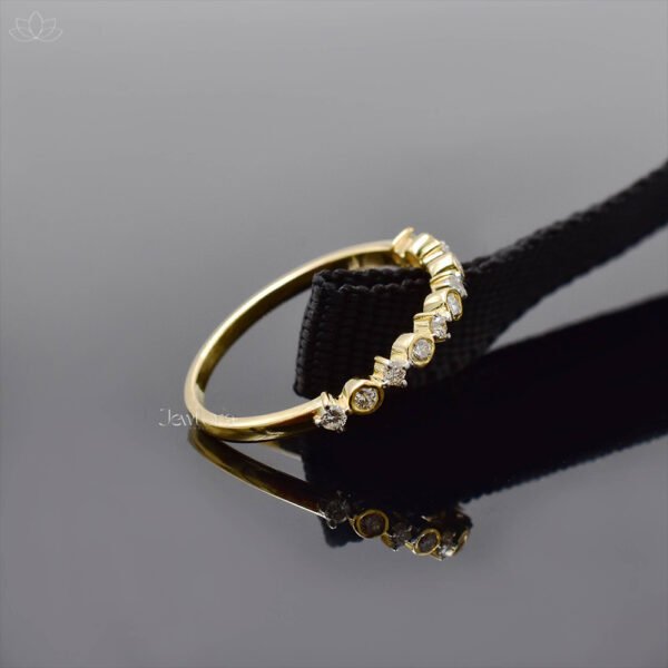14K Yellow Gold Double Cut Diamond Band Ring Jewelry - Image 3