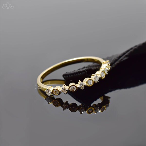 14K Yellow Gold Double Cut Diamond Band Ring Jewelry - Image 4