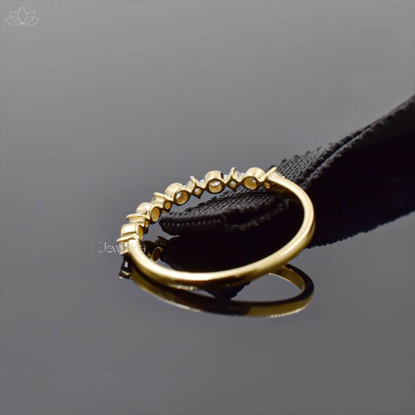 14K Yellow Gold Double Cut Diamond Band Ring Jewelry - Image 2