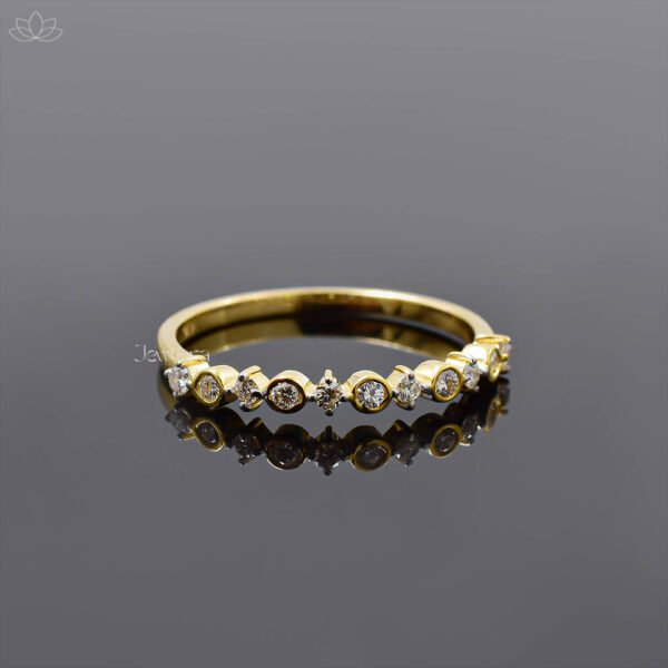14K Yellow Gold Double Cut Diamond Band Ring Jewelry