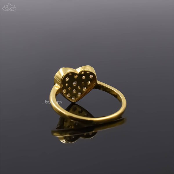 14K Yellow Gold Plated Moissanite Heart Ring Jewelry - Image 2