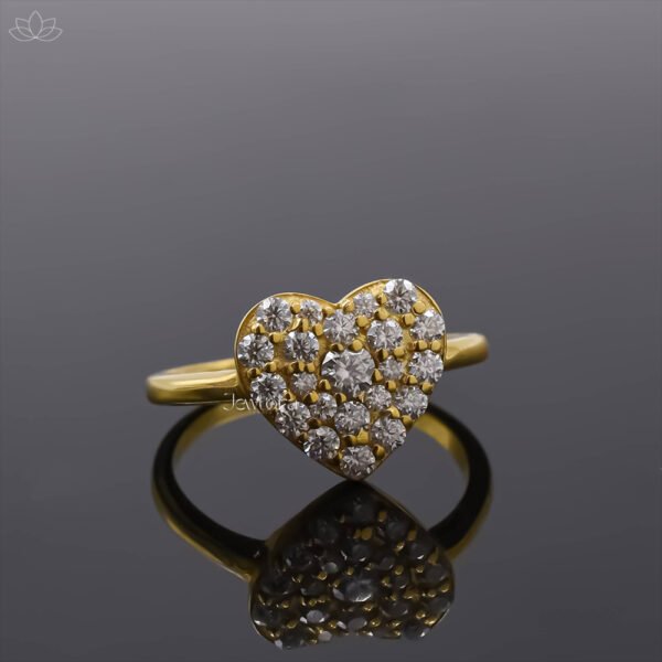 14K Yellow Gold Plated Moissanite Heart Ring Jewelry