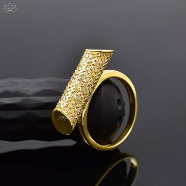 14K Yellow Gold Plated Diamond Roller Ring Jewelry