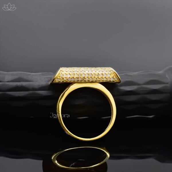 14K Yellow Gold Plated Diamond Roller Ring Jewelry - Image 3