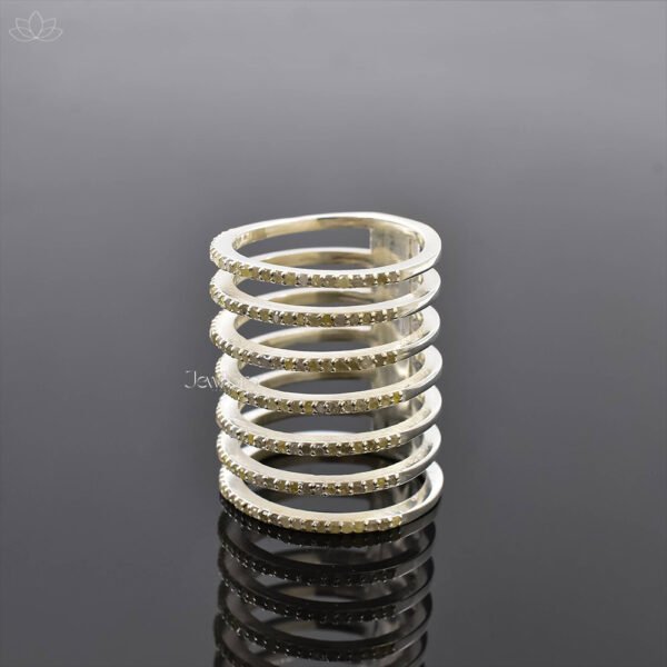 925 Silver Diamond Repossi Berbere Diamond 7-layer Band Ring Jewelry - Image 3