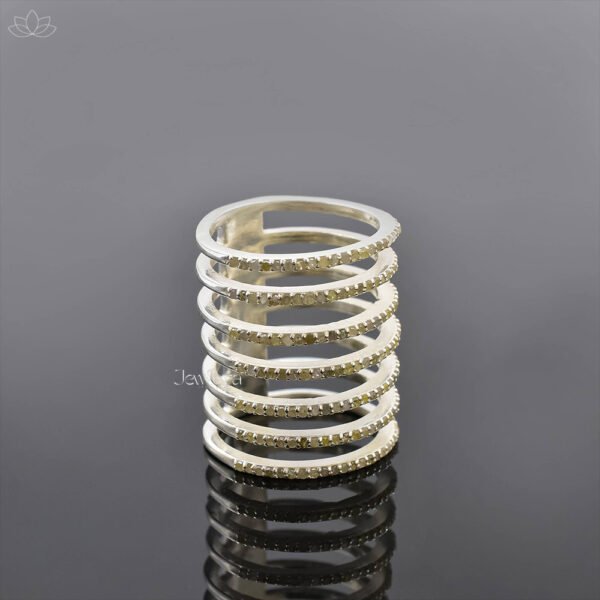 925 Silver Diamond Repossi Berbere Diamond 7-layer Band Ring Jewelry