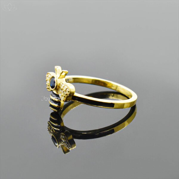 925 Sterling Silver Diamond And Sapphire Enamel Bee Band Ring Jewelry - Image 3